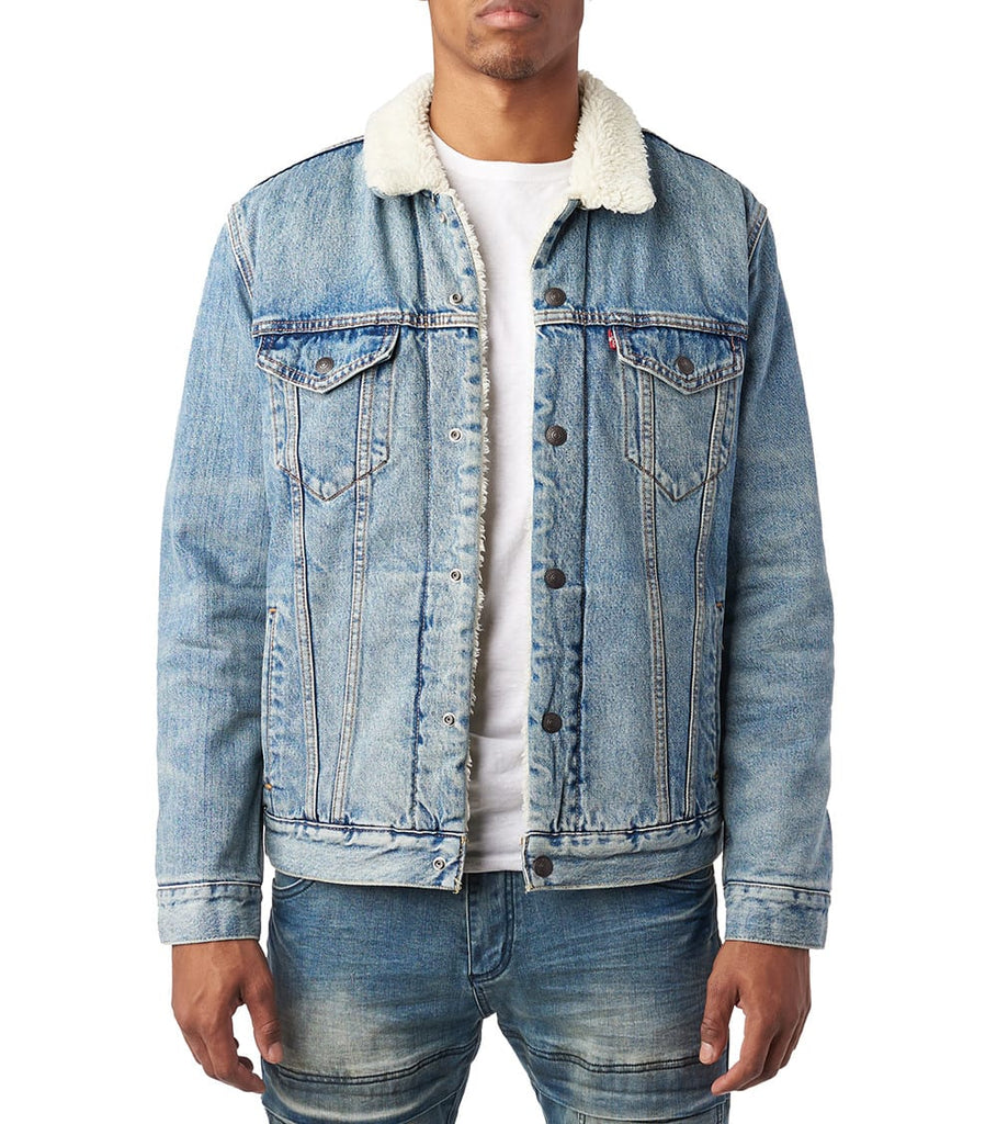 denim trucker jacket sherpa