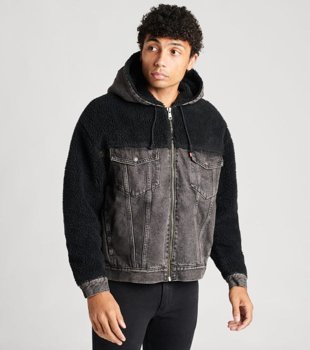 levi's hooded sherpa jacket