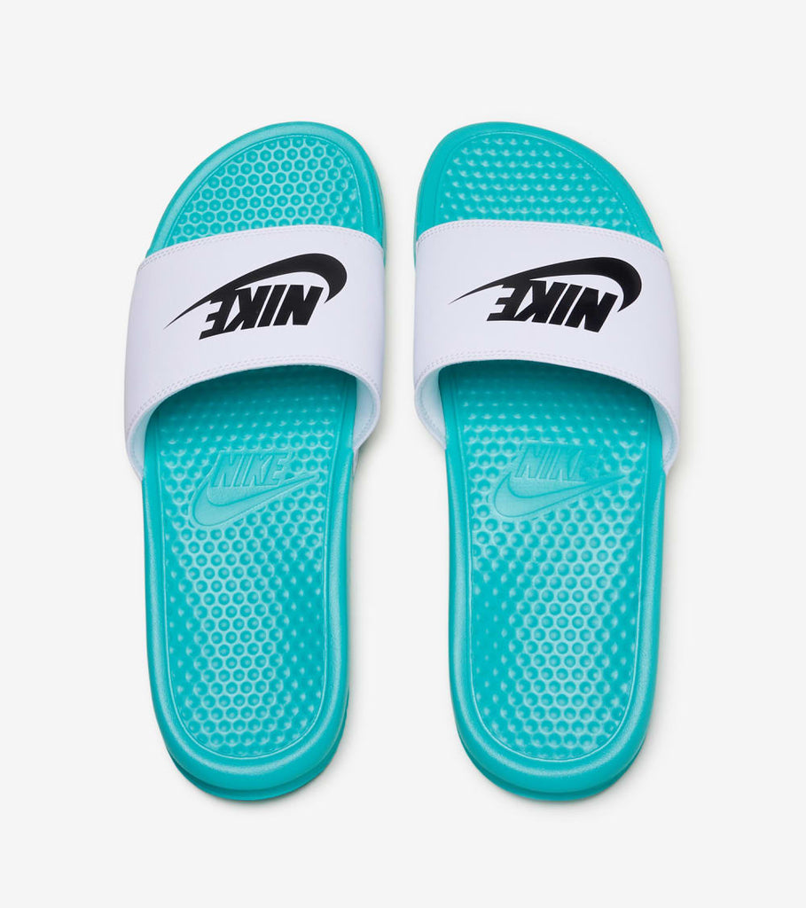 nike benassi teal