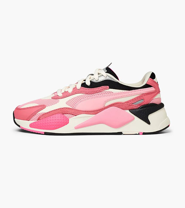 gray and pink puma shoes