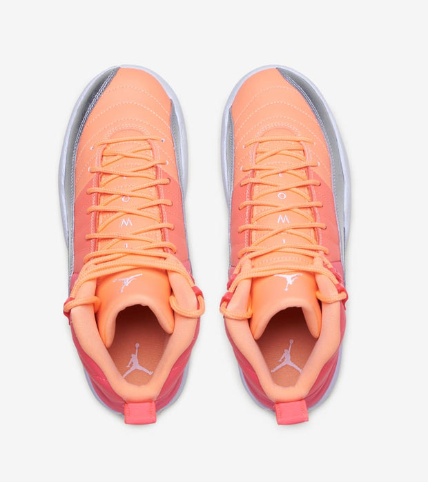 pink orange and silver jordan 12