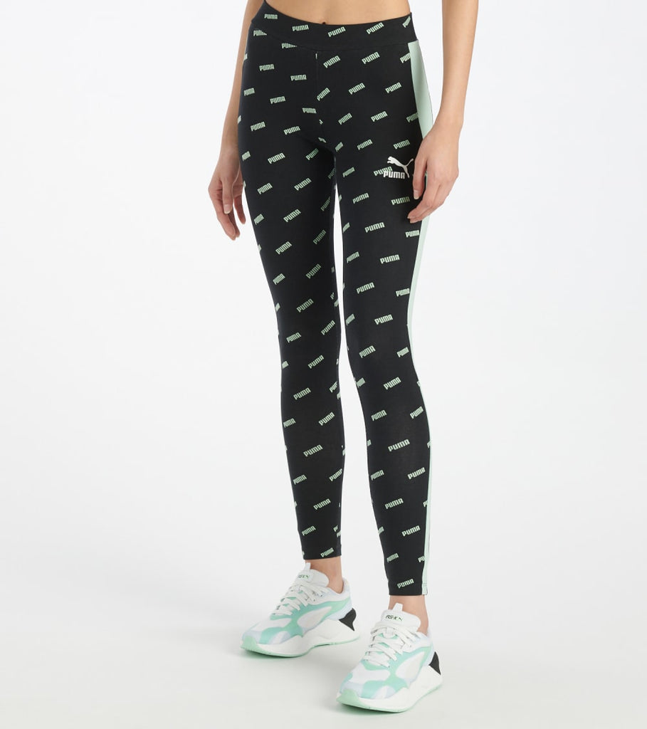 Puma All Over Print Leggings (Green 