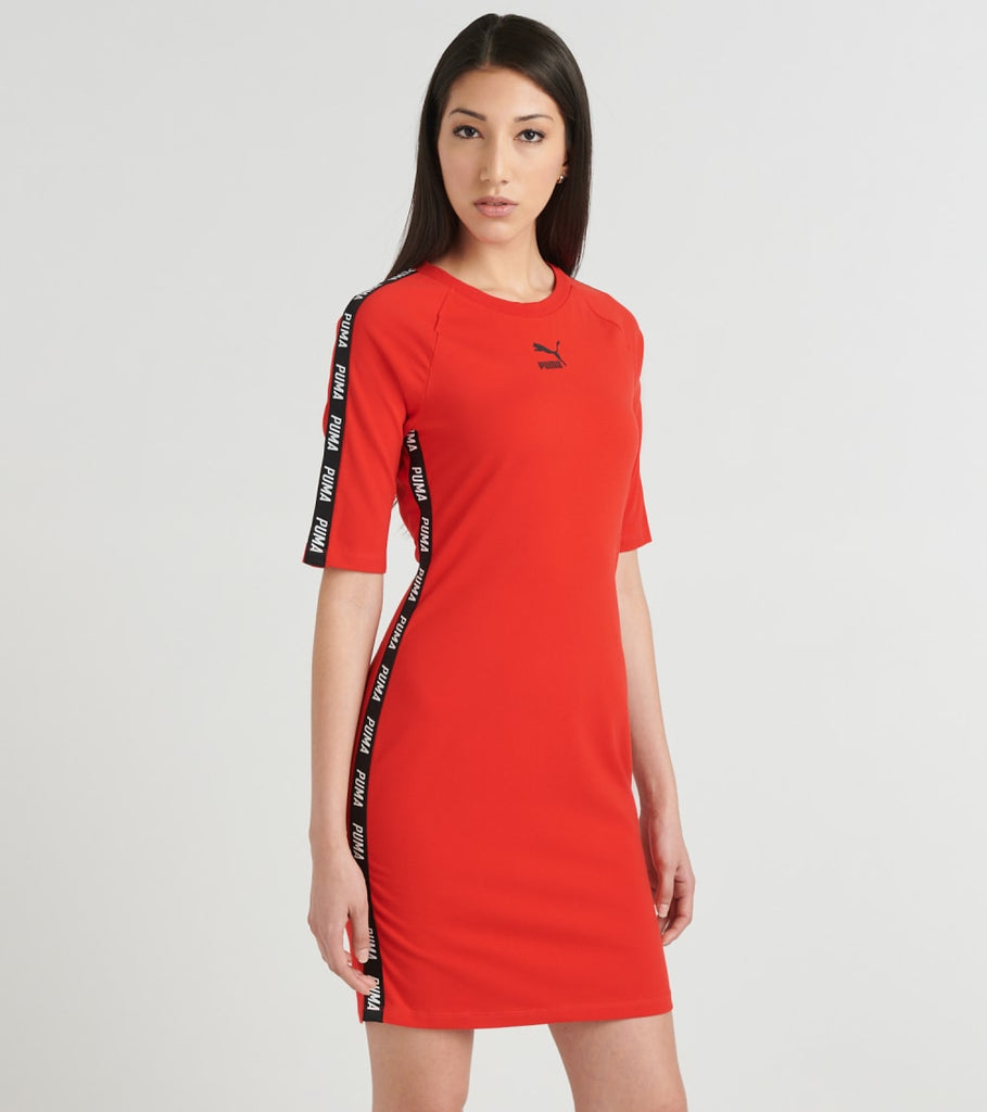 red puma dress