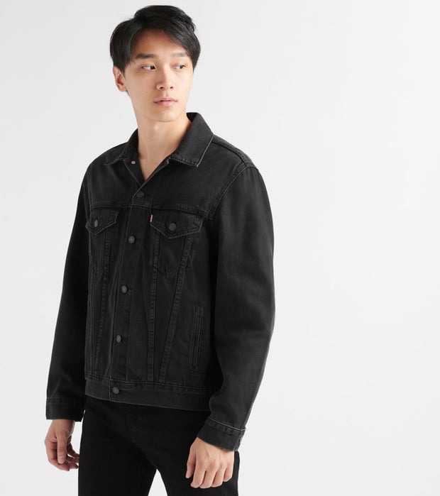 levi's trucker black denim jacket