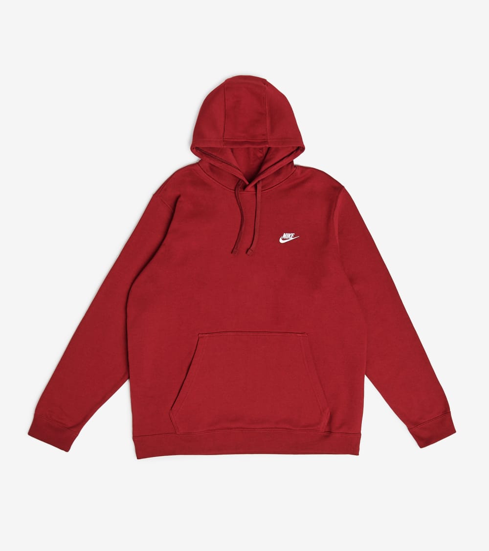 nike club fleece hoodie red