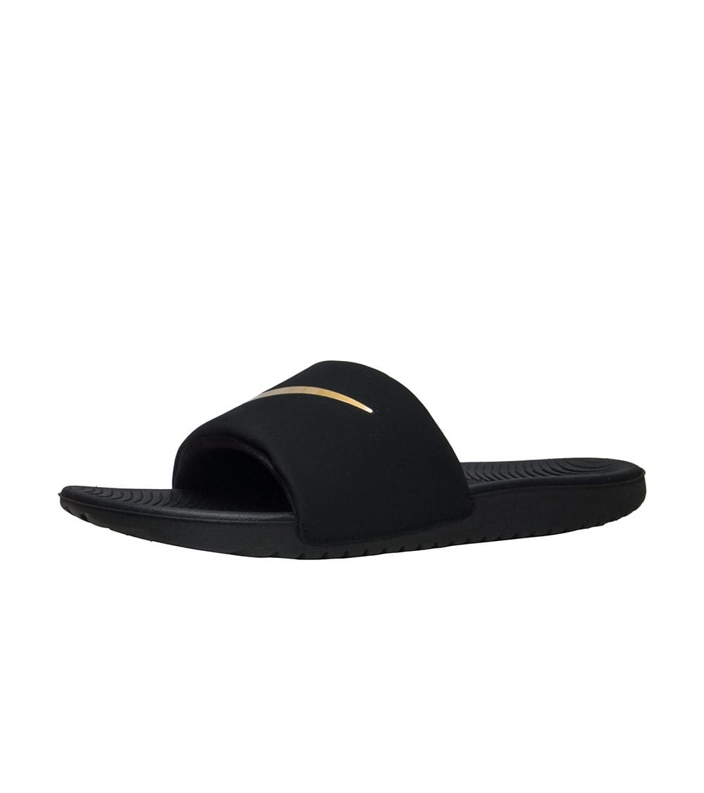 nike kawa slide black gold