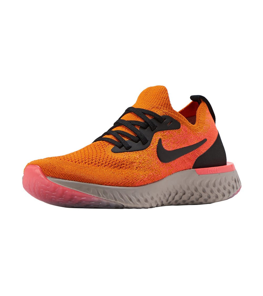 nike epic react flyknit black and orange