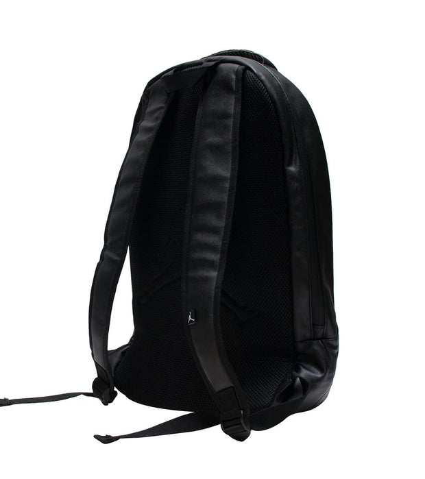 black leather jordan backpack