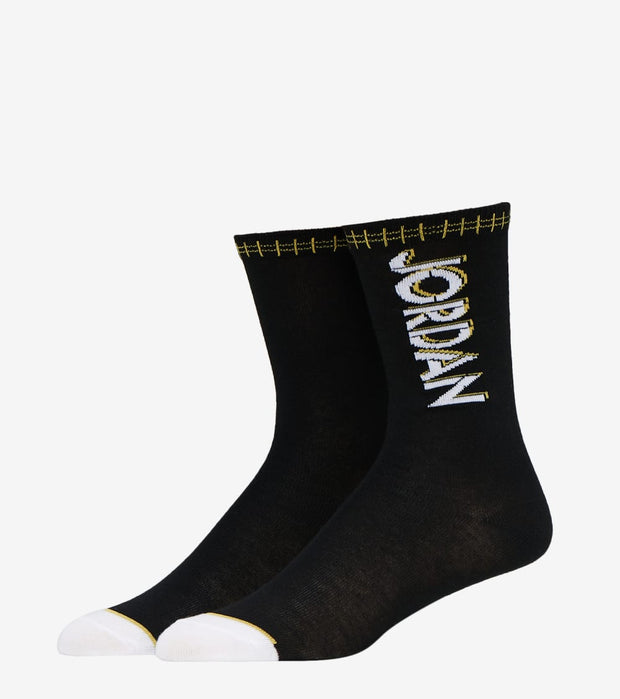 gold and black jordan socks