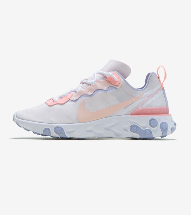 nike pink and green react element 55 sneakers