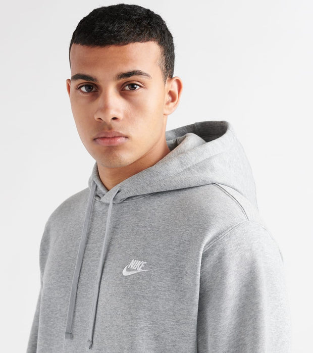 nike grey club fleece hoodie