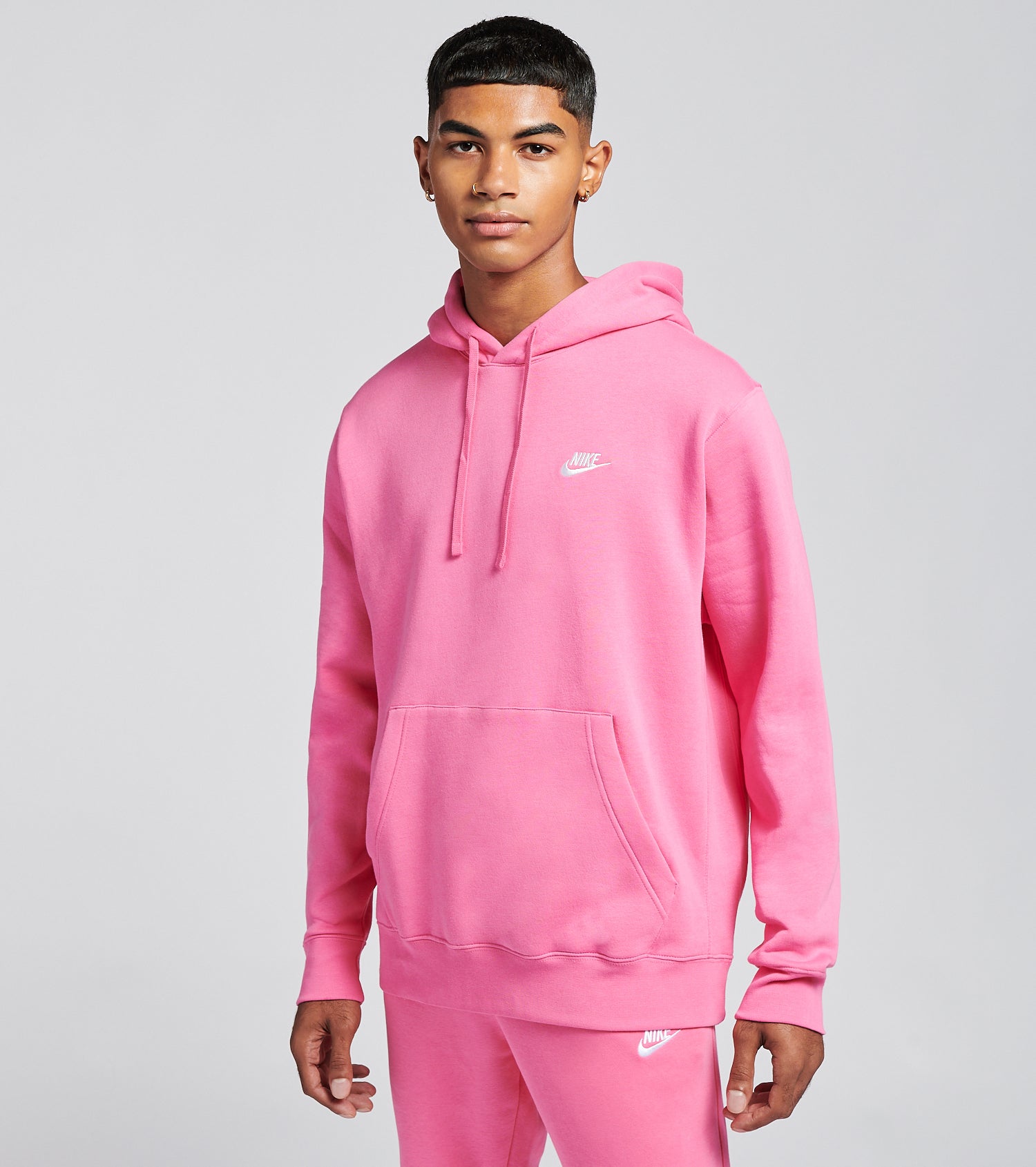 nike pink club hoodie