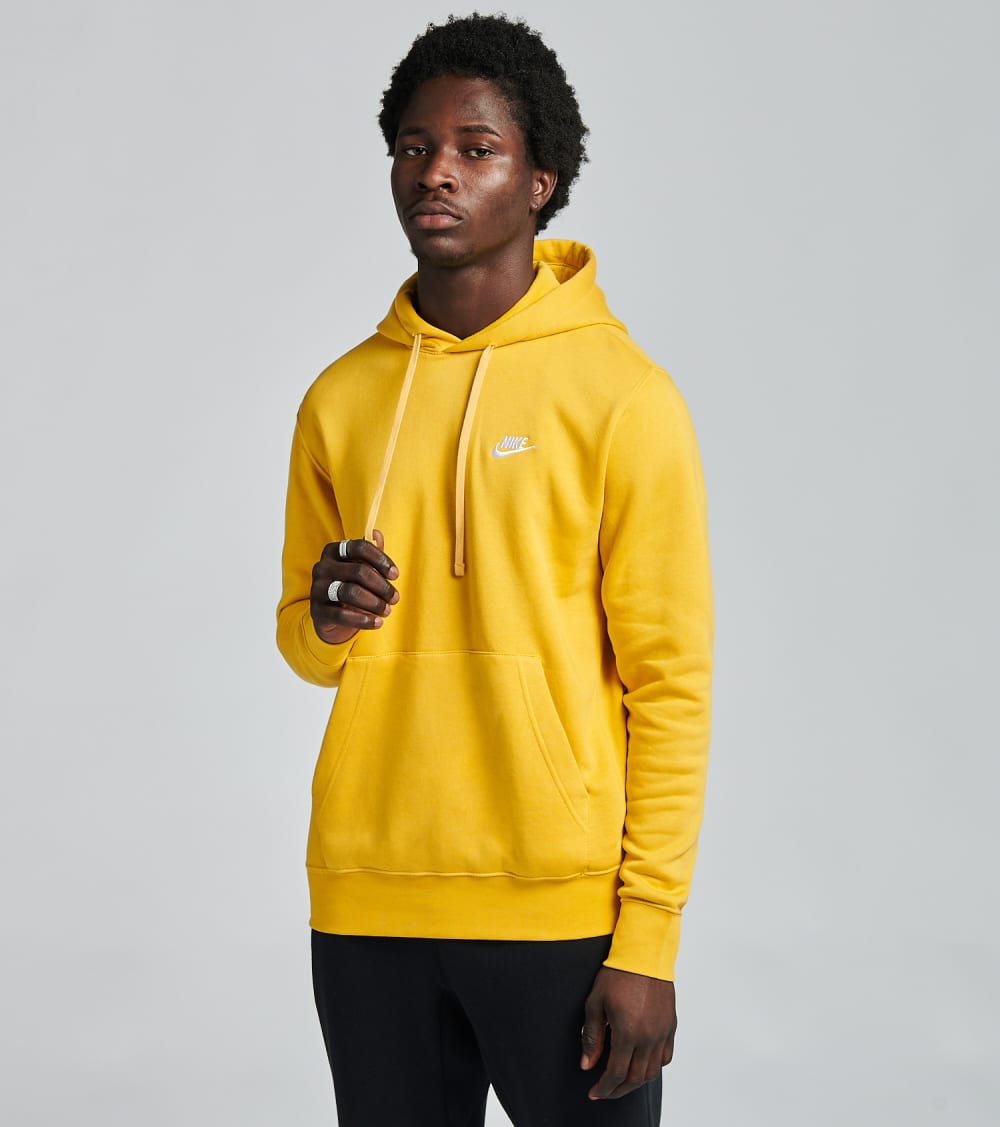 nike club hoodie yellow