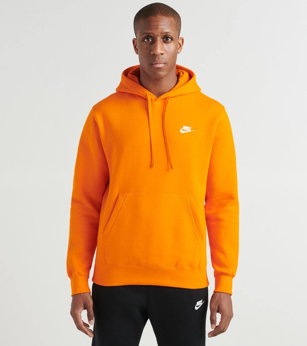 white and orange nike hoodie