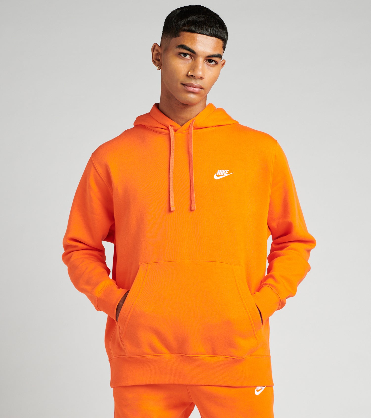 orange and white nike hoodie