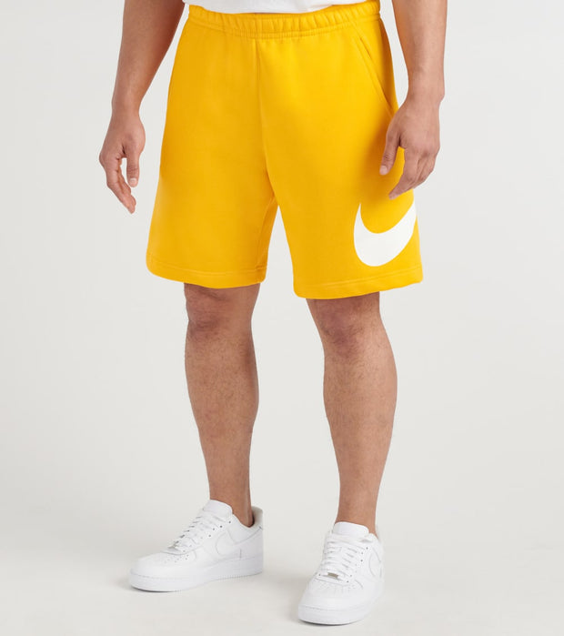 nike fleece shorts yellow cheap online