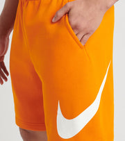 orange nike fleece shorts