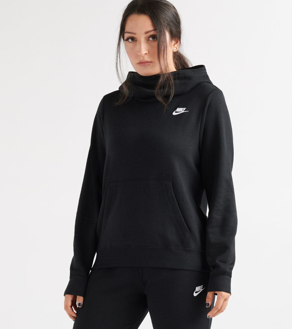 nike women's nike sportswear fleece striped varsity pullover hoodie