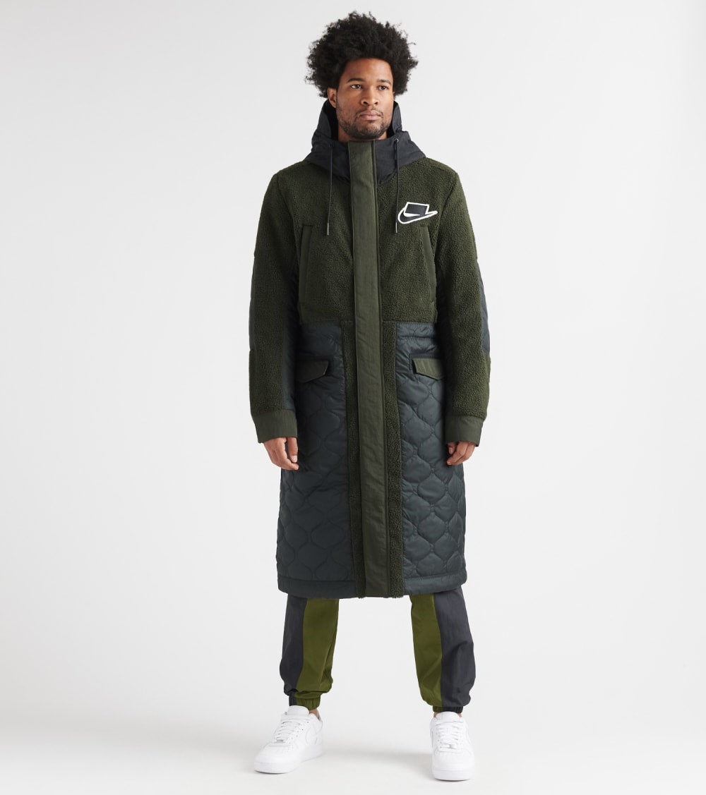 nike sportswear mixed media sherpa parka coat