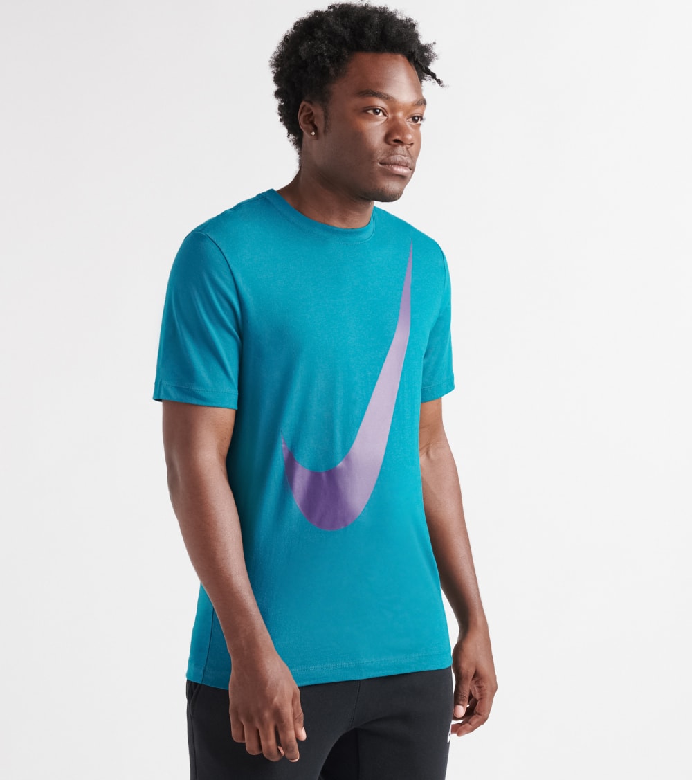 purple teal nike shirt