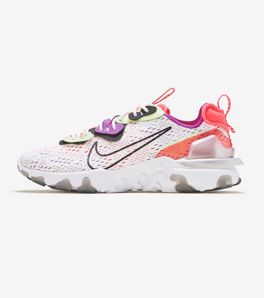 nike react vision trainers in white yellow and pink