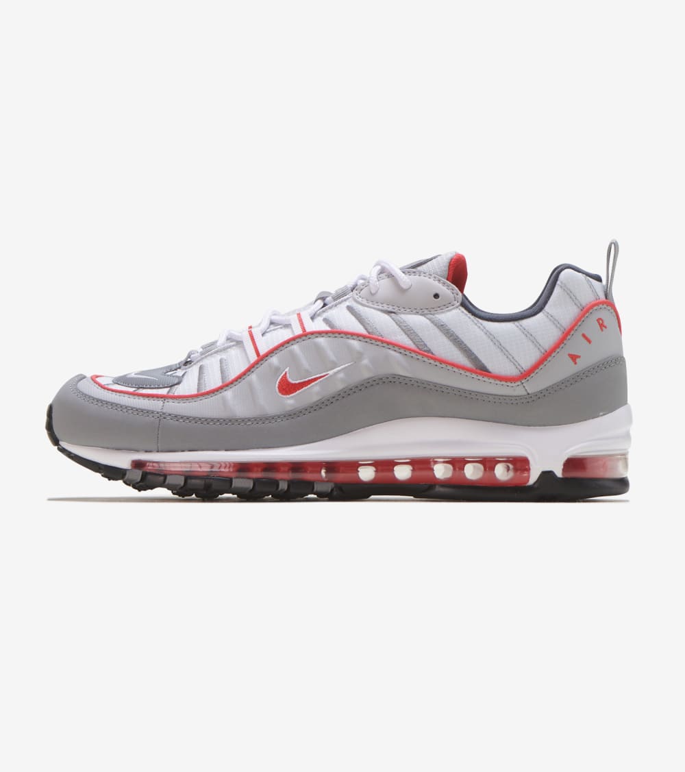 Nike Air Max 98 Shoes in Grey/Red Size 