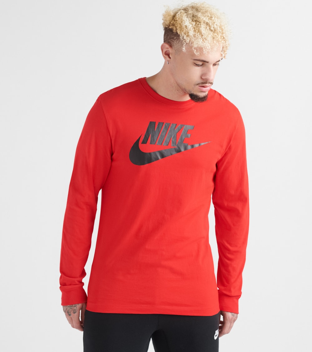 long sleeve red nike shirt