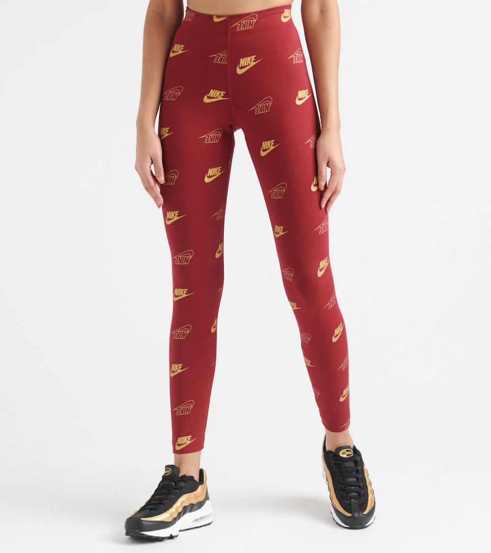 Nike All Over Print Legging in Red Size 