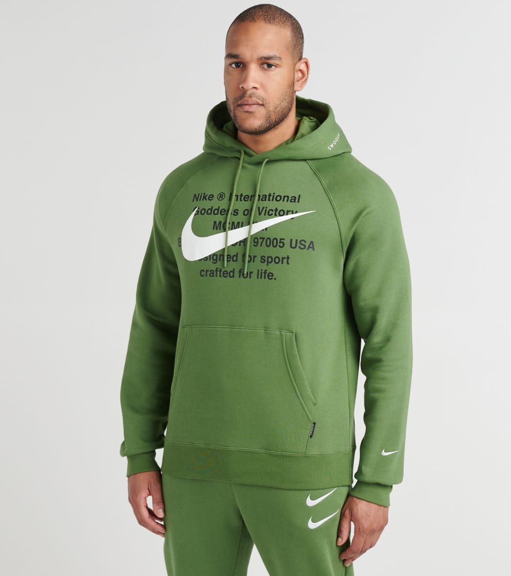 nike swoosh hoodie green