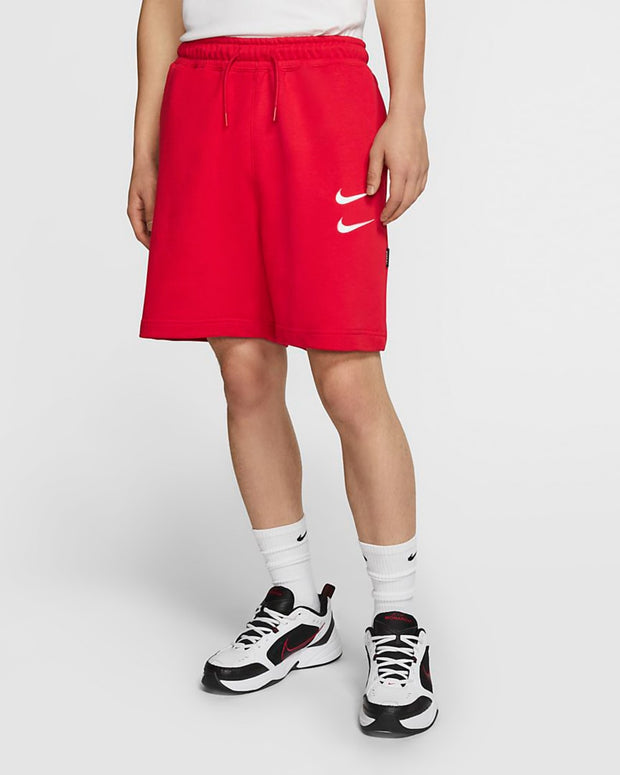 red nike swoosh shorts