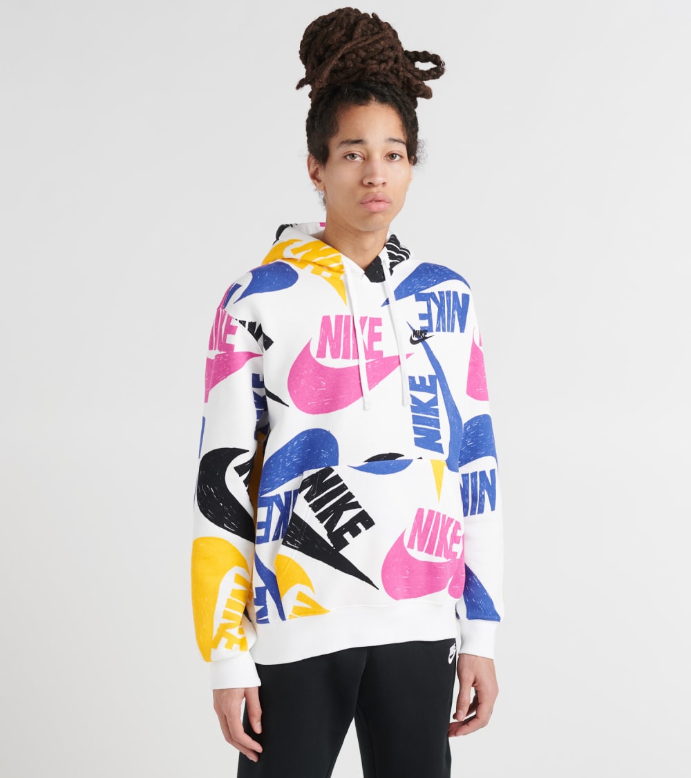 pink blue and black nike hoodie