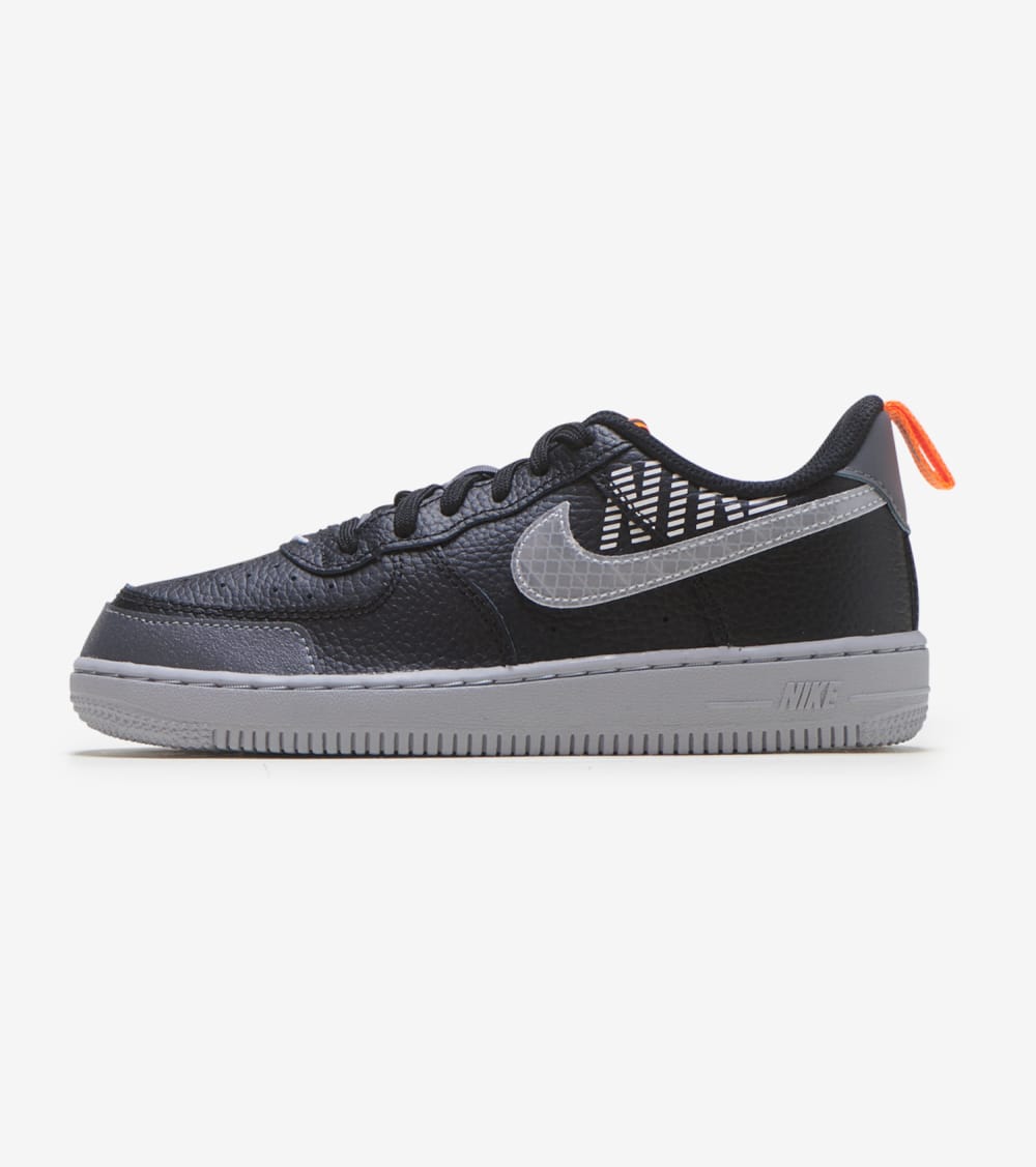 grey and orange air force ones