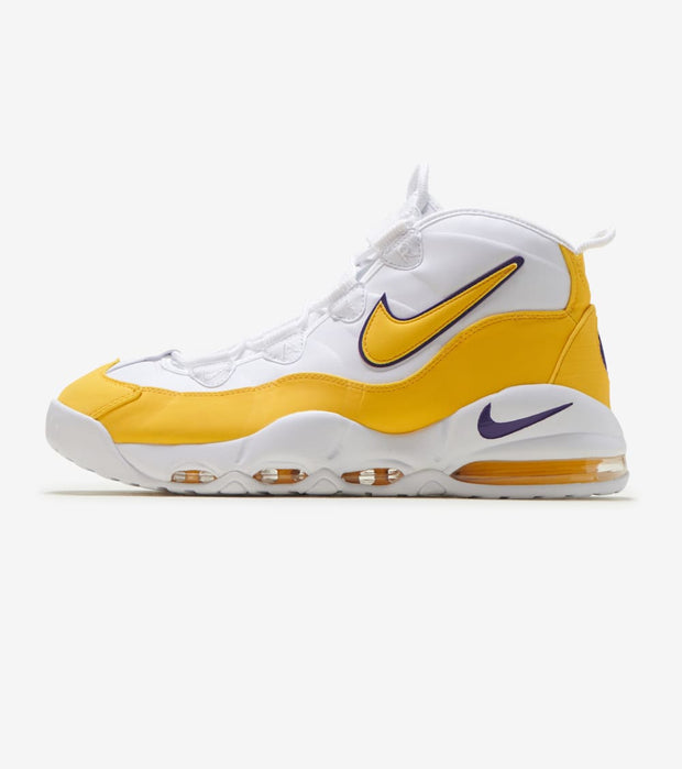 nike uptempo yellow and black