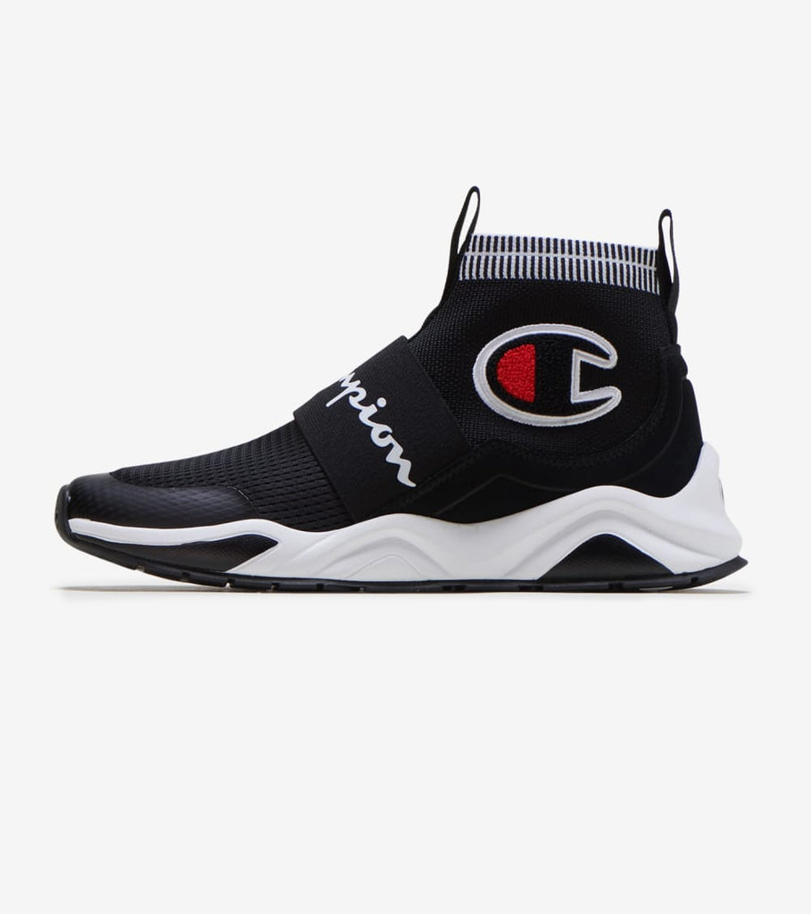 white and black champion shoes