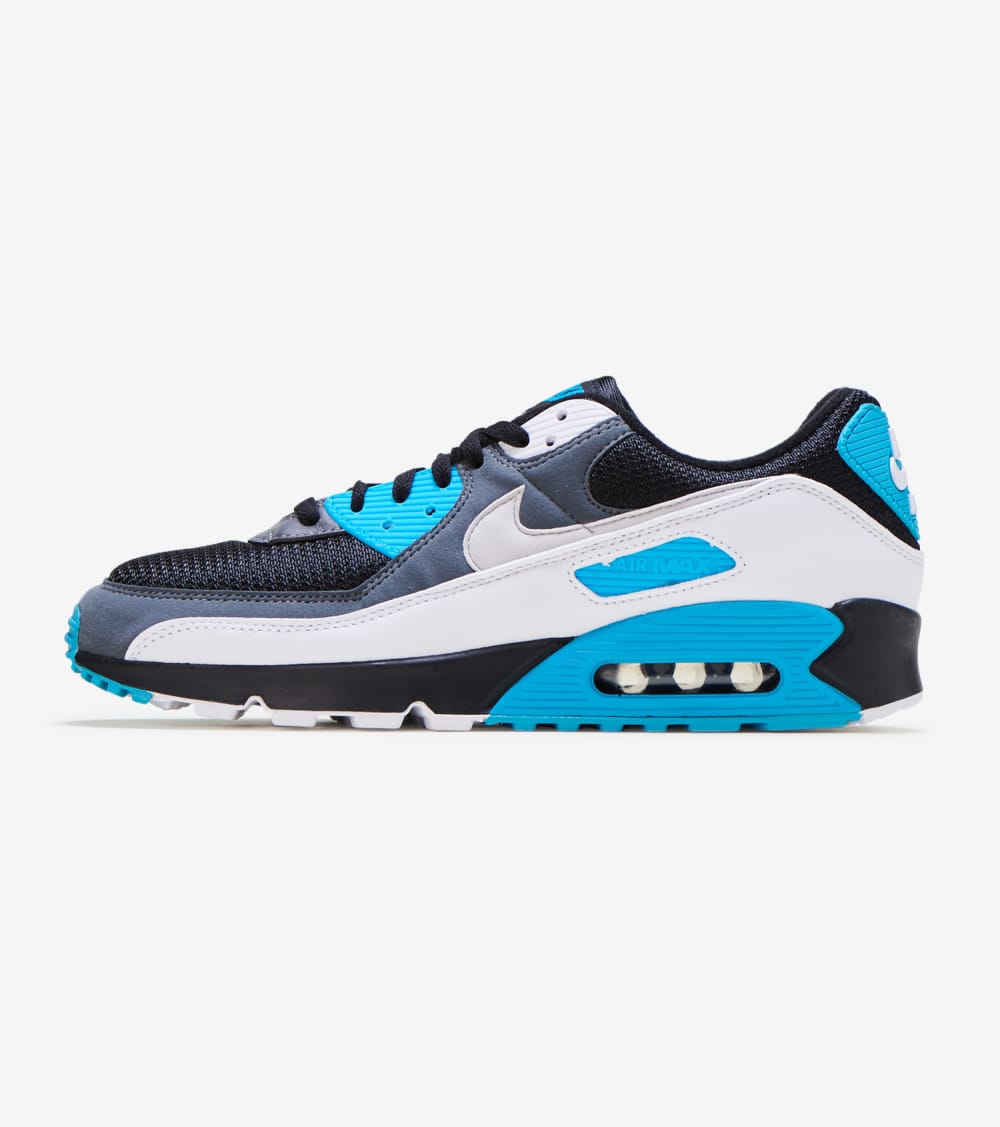 Nike Air Max 90 Shoes in Black/Gry/Blue 