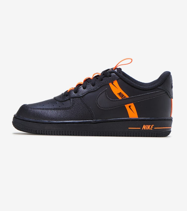 orange and black nike air force 1