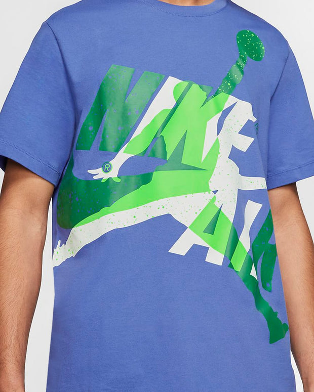 green and purple jordan shirt