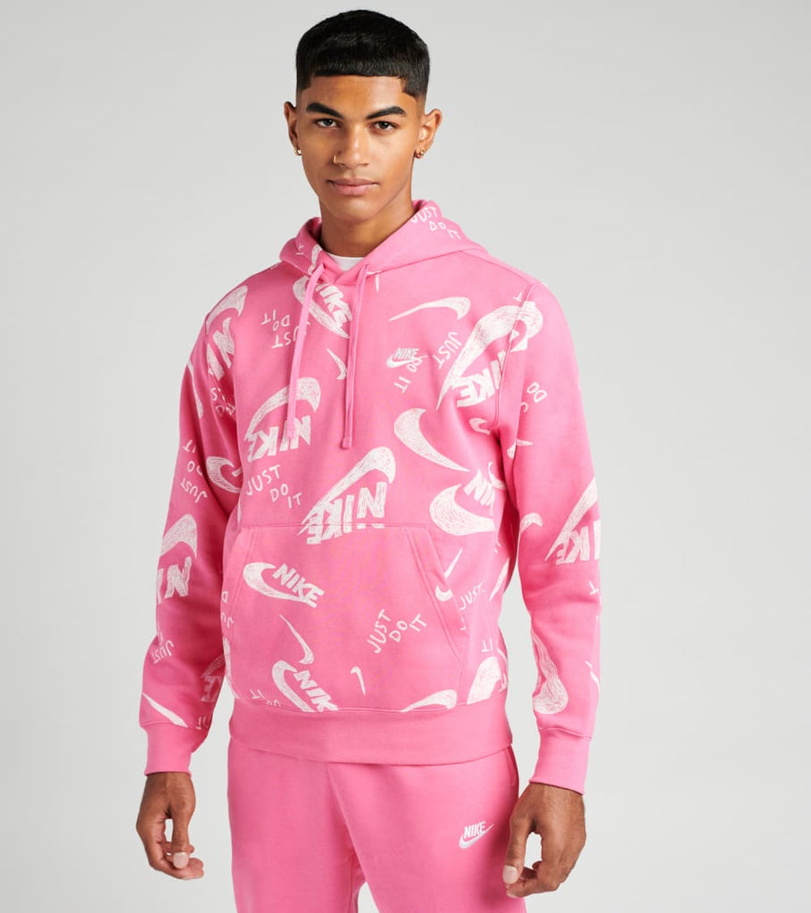 white and pink nike hoodie