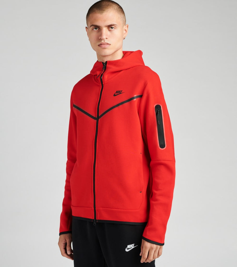 red nike tech fleece jacket