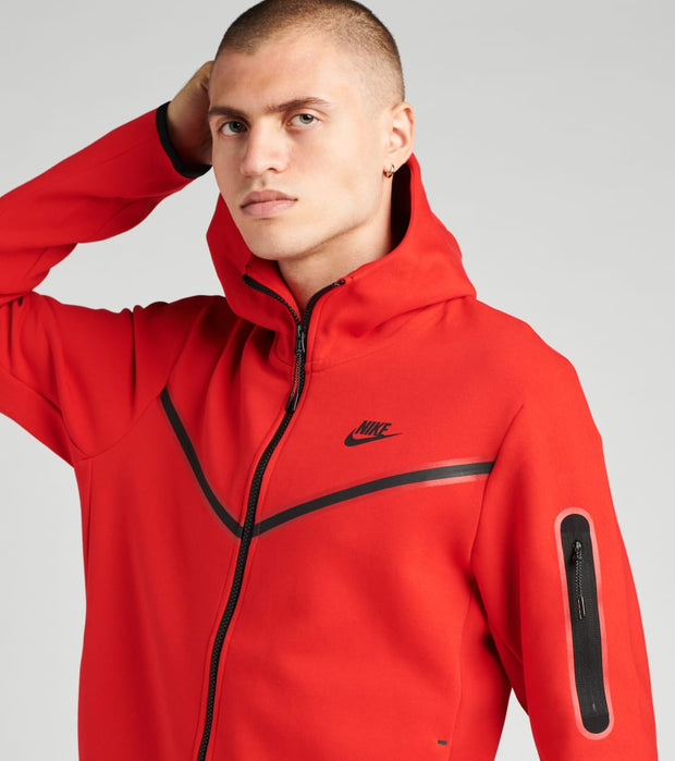 red nike full zip hoodie