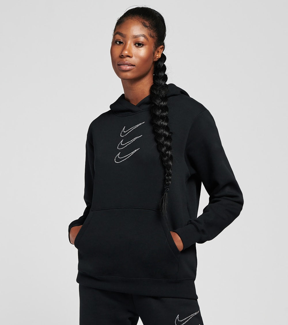 nike women's rhinestone fleece hoodie