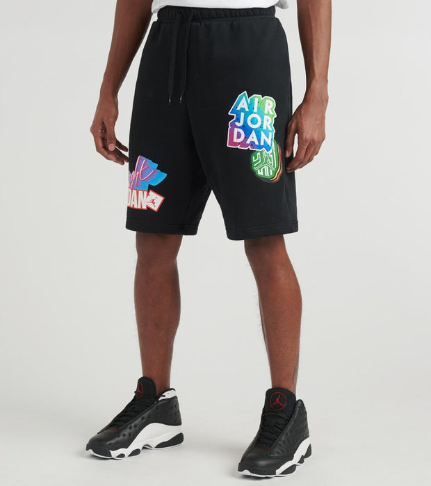 Jordan MJ Sticker Fleece Shorts (Black 