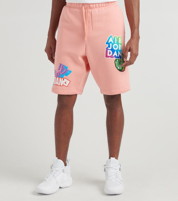 Jordan MJ Sticker Fleece Shorts (Pink 