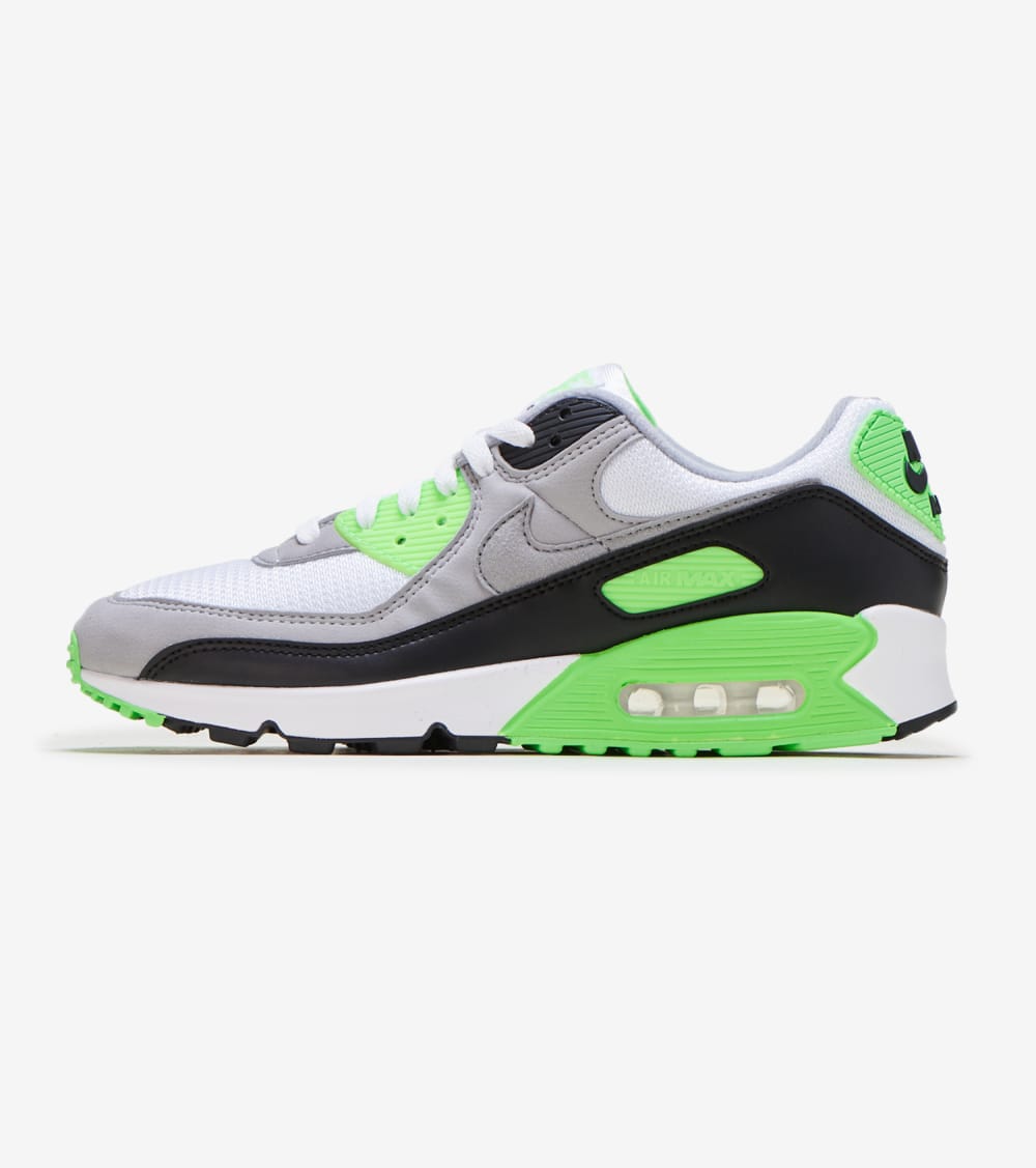 Nike Air Max 90 Lime Shoes in White/Gry 