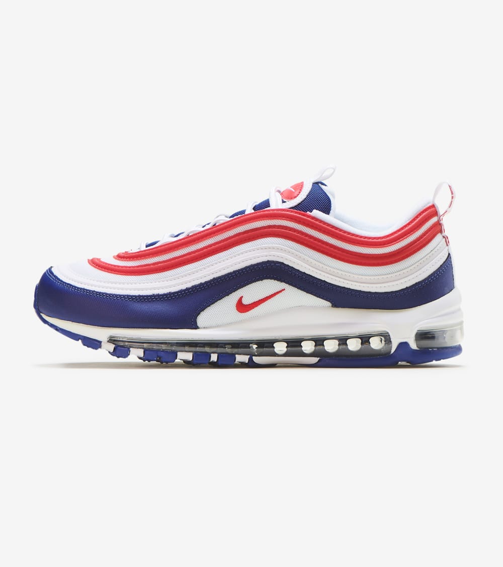 Nike Air Max 97 Shoes in White/Red/Navy 