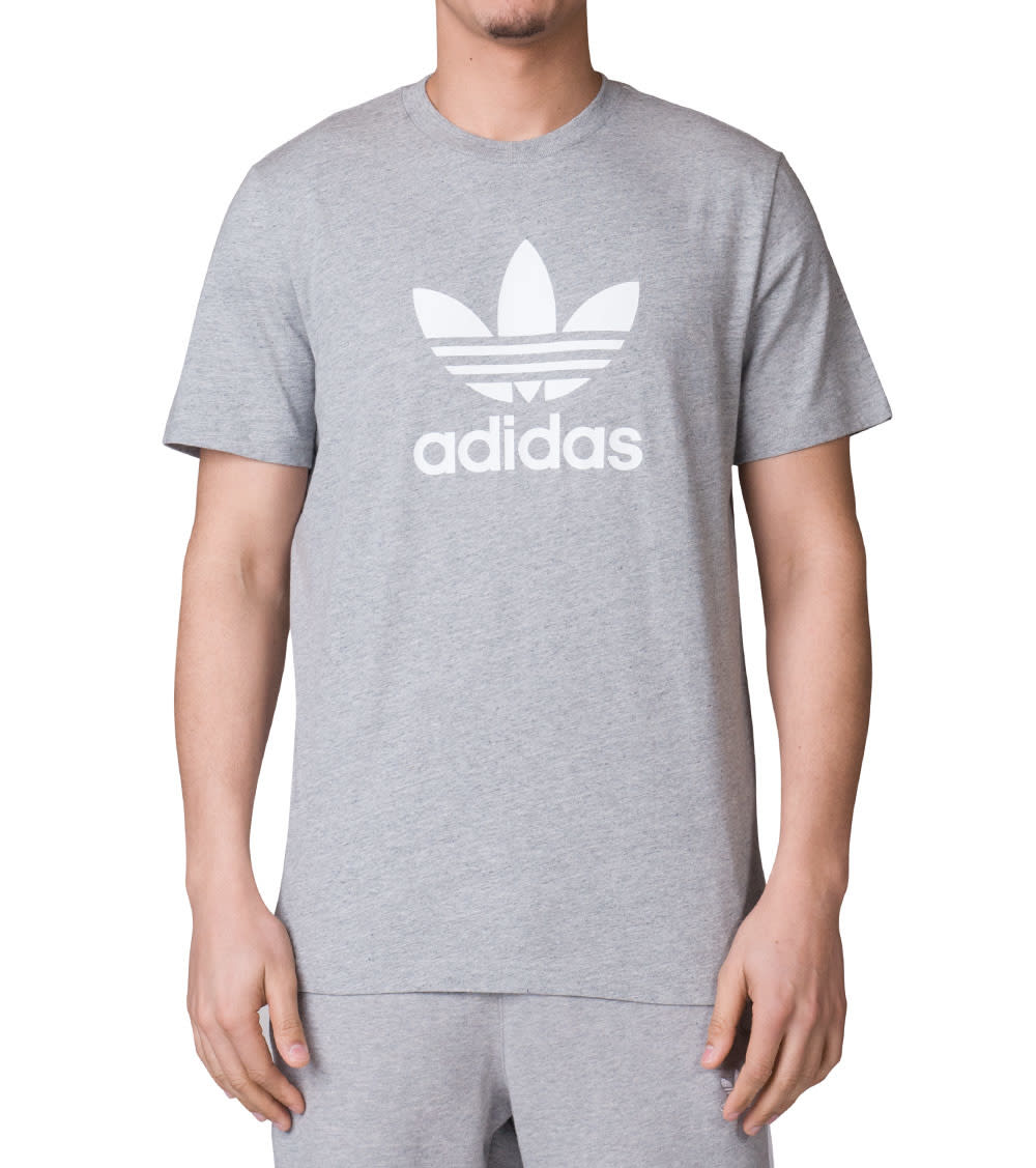 adidas trefoil t shirt grey