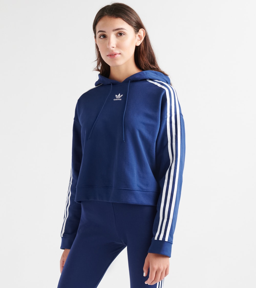 blue adidas cropped hoodie