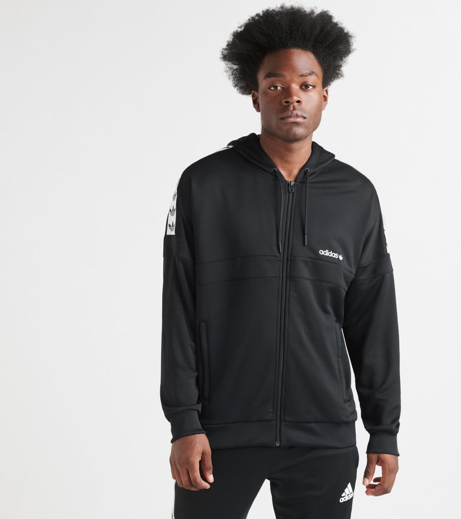 adidas black tape hoodie