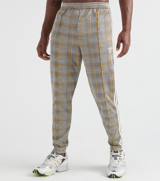 plaid adidas track pants