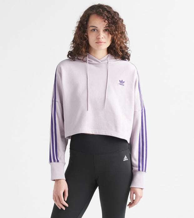 adidas cropped hoodie purple